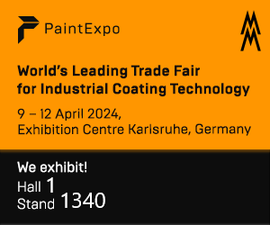 Locandina PaintExpo, fiera a livello mondiale per la tecnologia dei trattamenti di superficie, si propone come vetrina di innovazioni, applicazioni, tecnologie future e tendenze per questo comparto industriale.